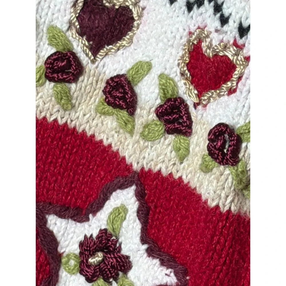 VTG Heirloom Collectibles Womens XL Red Patriotic Button Up Cardigan Sweater‎